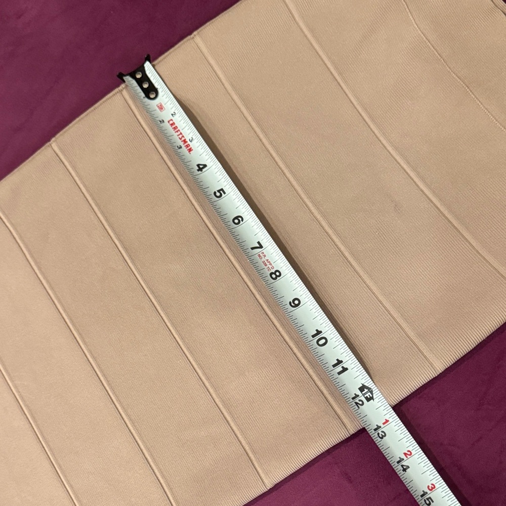 BCBGMaxAzria Women’s Light Tan Blush Fitted Long Pencil Skirt Business Sexy XS - Picture 14 of 16